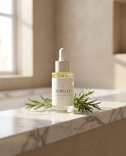 Aurelle rozemarijn haarolie met pepermunt, 30 ml glazen flesje met pipet